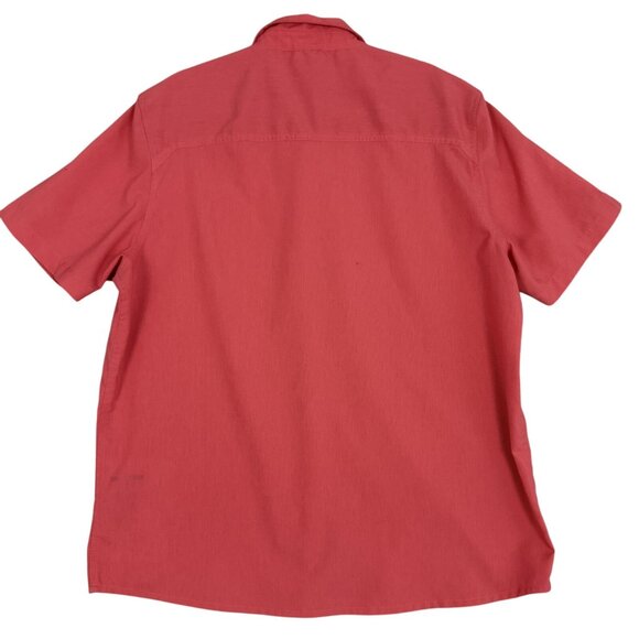 Hi-Tec Shirt Men's 2XL Red Short Sleeve Button Front Mesh Lined Chest Pockets - Picture 2 of 11